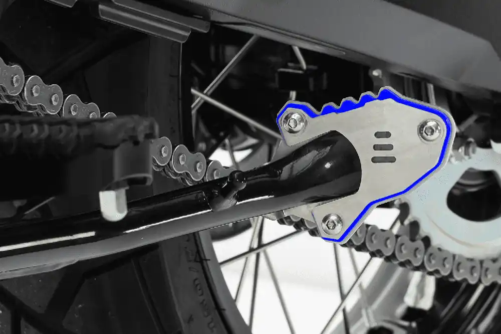 Plaque de béquille latérale bleue en aluminium pour Suzuki V-Strom 800 DE (23-) Affaire À Saisir