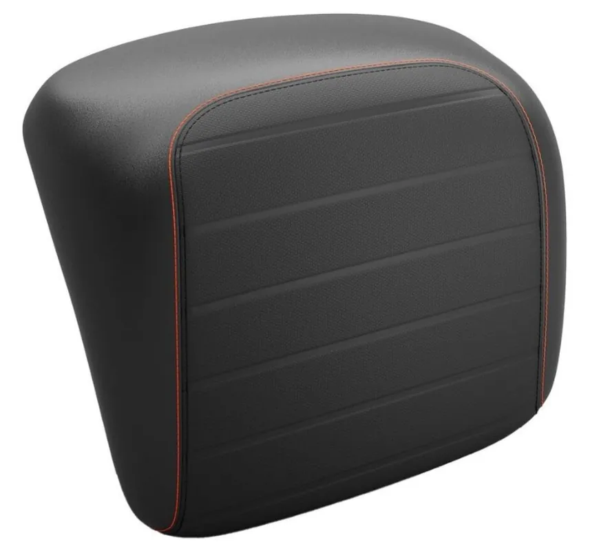 Commande En Gros Dossier original pour top case Vespa GTS/GTV – noir, couture orange