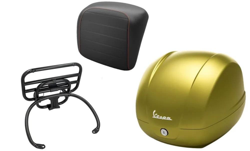 Nouvelle Collection Topcase kit 36L verde army (333/A), porte-bagages noir pour Vespa GTS 125/300/310