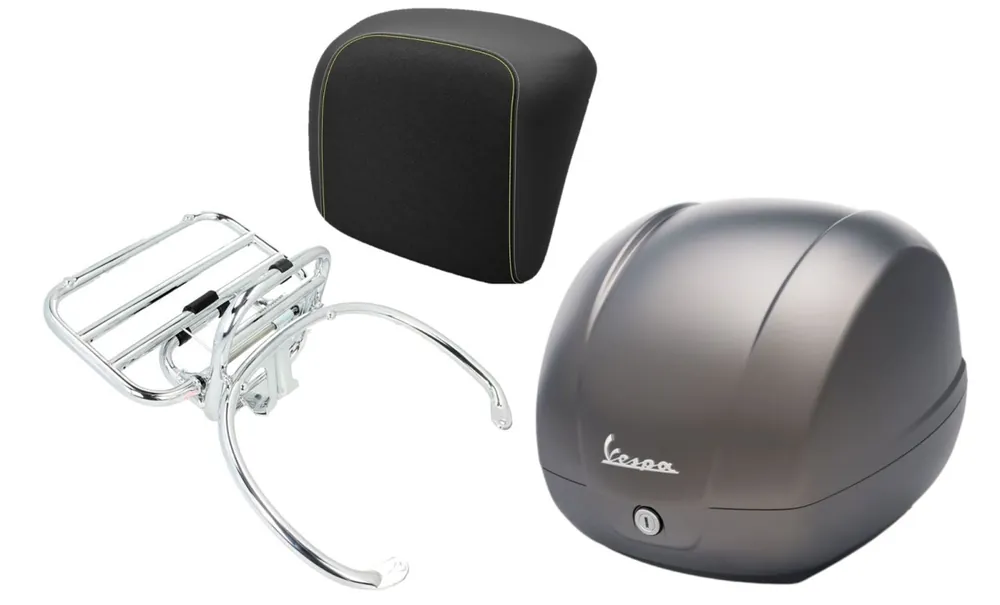 Kit top case 36L gris quartz (G22), porte-bagages chrome pour Vespa GTS 125/300/310 Meilleure Vente