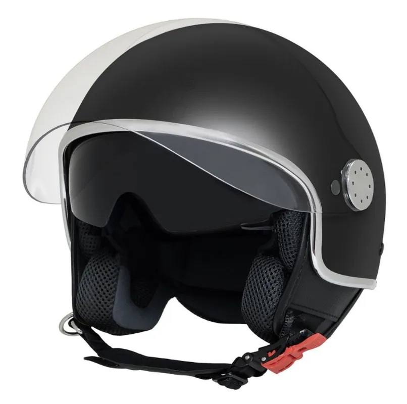 Casque jet Piaggio PFJ Mirror noir mat XS Commander Maintenant