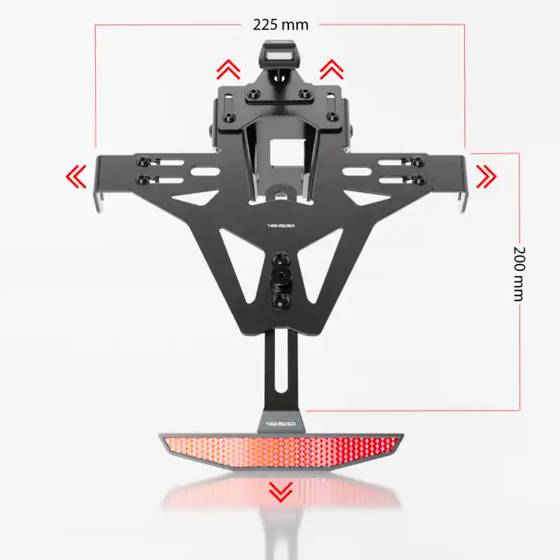 Soldes HIGHSIDER pro Support de plaque d&rsquo;immatriculation Akron-RS Pro Avec feu arrière