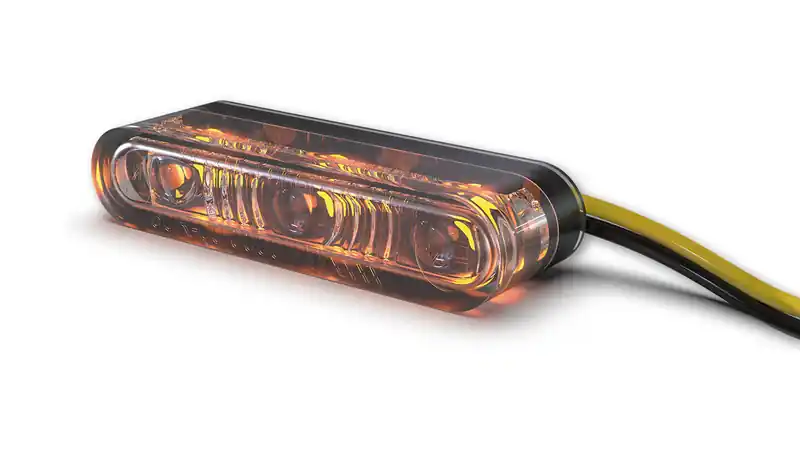 HIGHSIDER Pro Star-MX1 Pro LED Indicator boîtier noir / lentille gris fumée (paire), avant & arrière Pas Cher