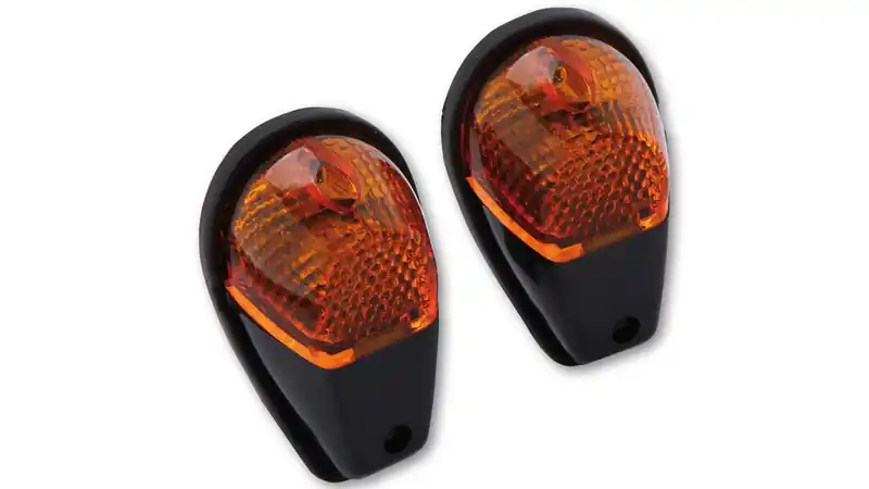 HIGHSIDER Clignotants de carénage Smart Ampoules Boîtier des clignotants noir / Lentille orange (paire), Avant Must-Have