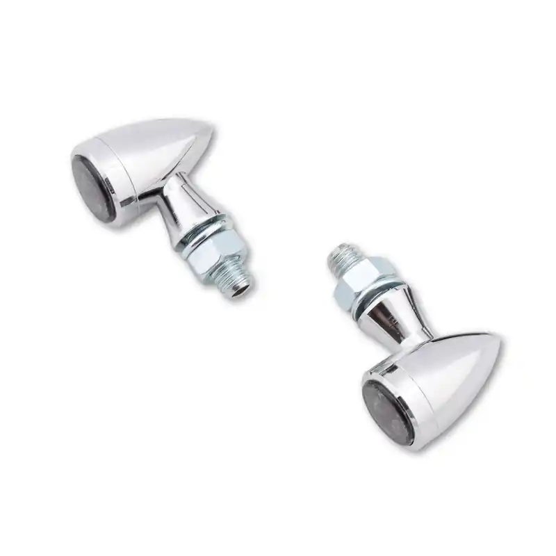 HIGHSIDER Smart Sixteen-Bullet LED Clignotants boîtier chromé / lentille gris fumée (paire), avant & arrière Jusqu'à Épuisement Des Stocks
