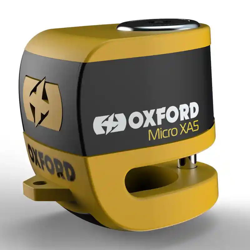 Oxford Micro XA5 Antivol de frein à disque d&rsquo;alarme – Jaune/Noir Nouvel Arrivage