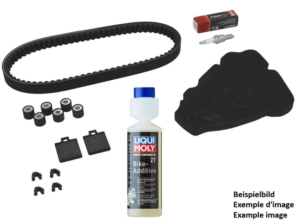 Solde Kit d&rsquo;inspection Premium avec plaquettes de frein + additif Aprilia SR 50 R 2006-2009 – NF ProKit