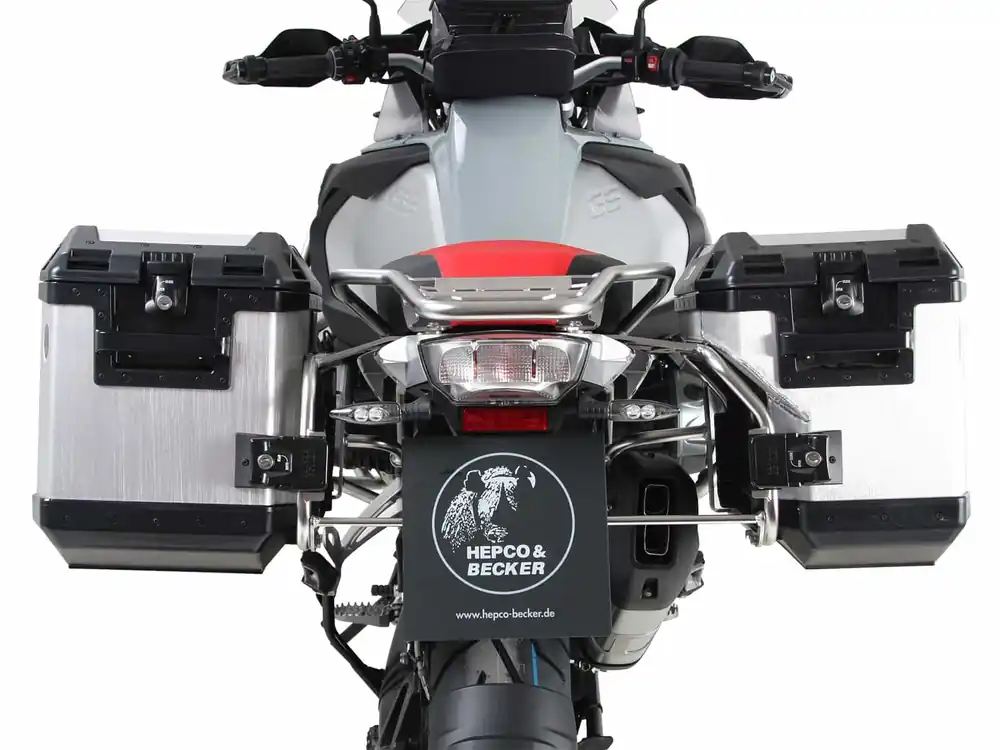 Soldes Kit de support de valises Cutout support incl. kit de valises Xplorer Cutout argent pour BMW R 1250 GS Adventure