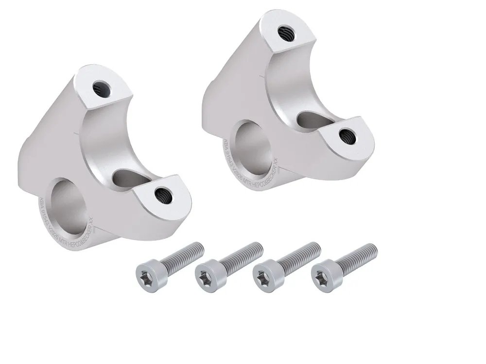 Réhausse de guidon H=30 mm avec décalage de 24 mm en arrière argent pour BMW R 1250 RT (21-) Hepco & Becker Remise