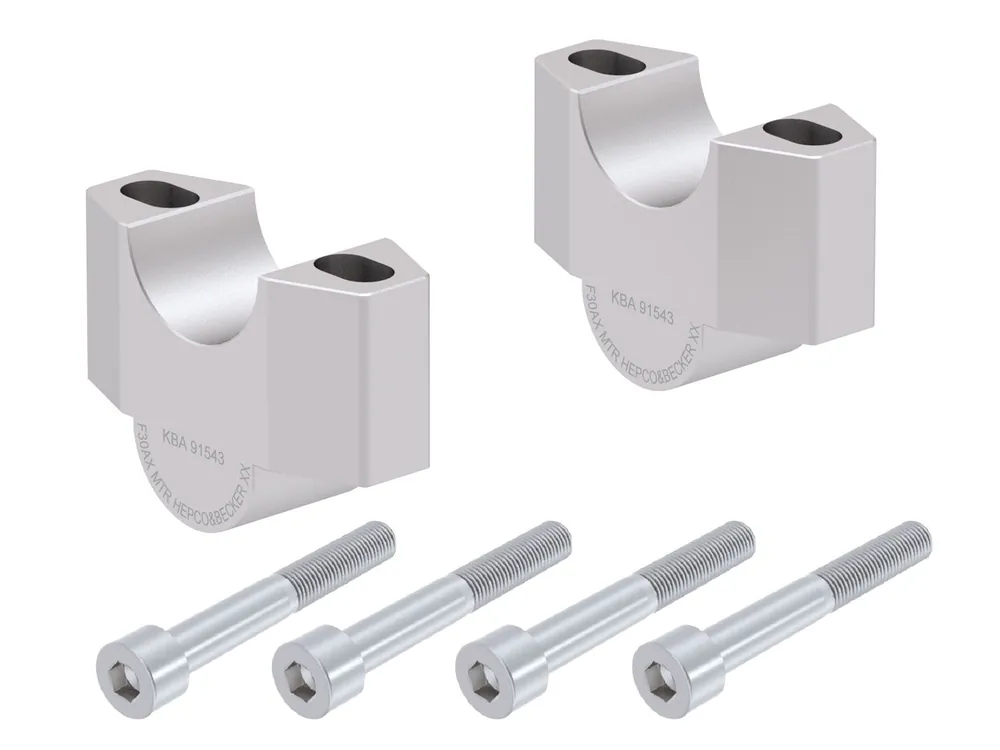 Quantité Limitée Réhausse de guidon H=30 mm argent pour Honda ADV 350 (22-) Hepco & Becker Noir