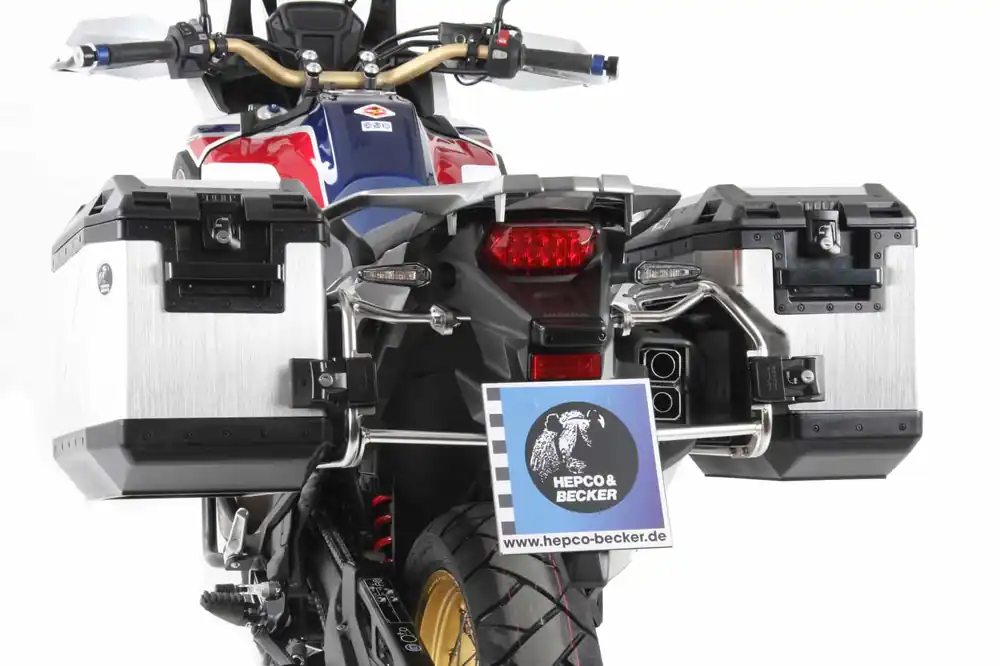Xplorer Cutout valise argent + support de coupe pour Honda CRF 1000 Africa Twin (16-17) Hepco & Becker Acheter Direct
