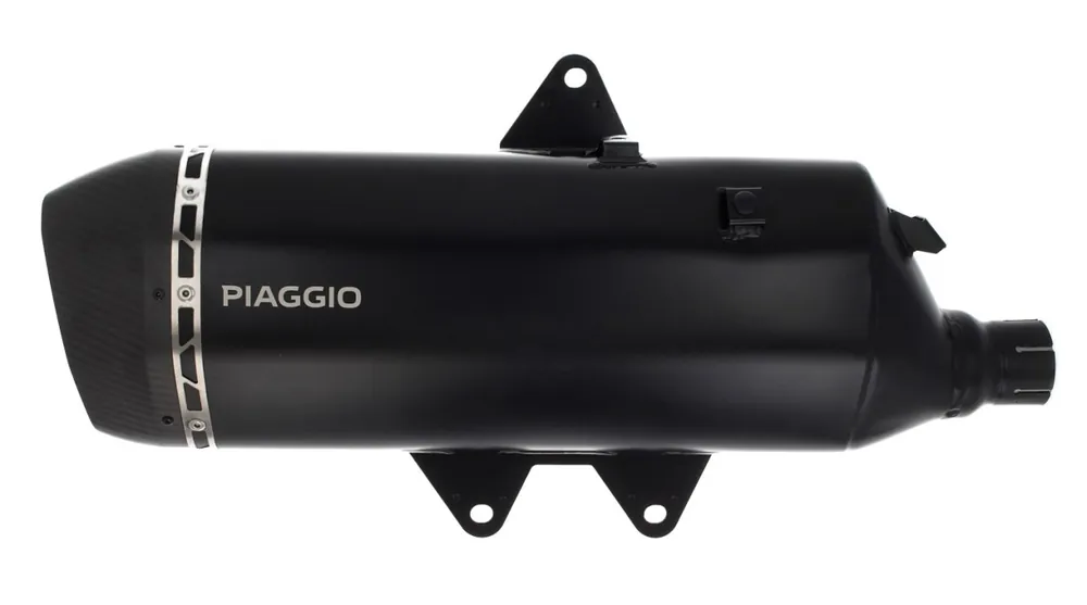 Slip-on silencieux en acier inoxydable noir pour Piaggio MP3 HPE 530 Authentique