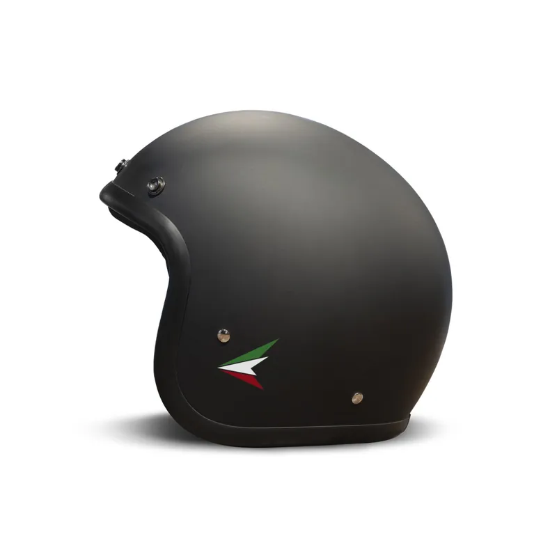 Livraison Express DMD casque jet rétro, noir, mat, Ita Black, fibre de verre, ECE 22.06 XS