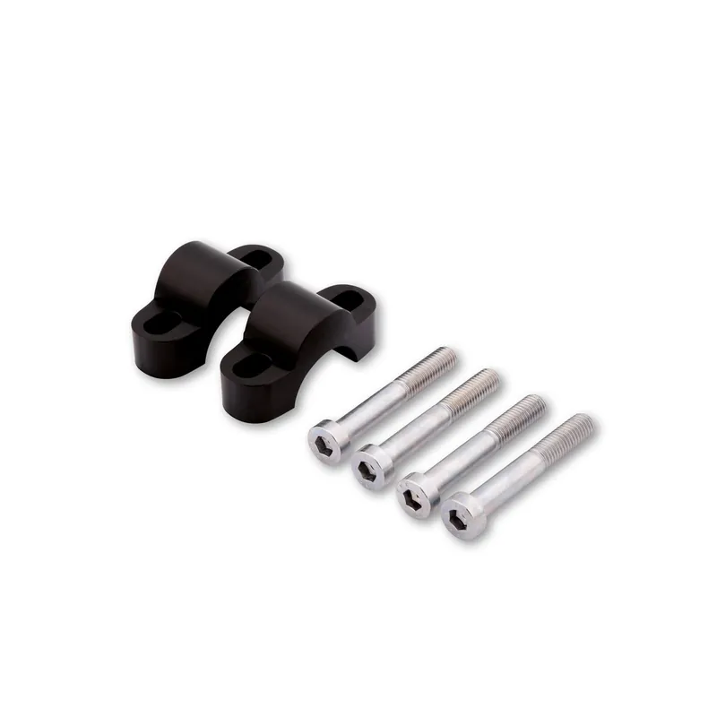 Prix Cassé LSL Klemmbockerhöhung Set um 15 mm, mit 55 mm Schraube, für 28,6 mm Lenker, schwarz