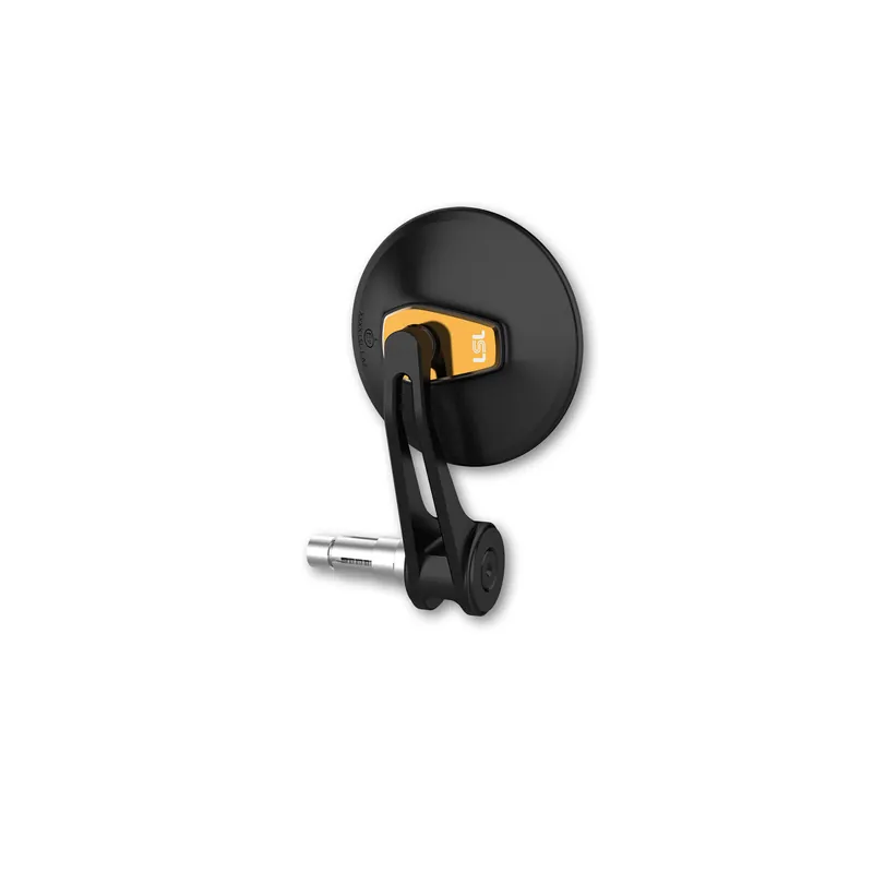 Dernier Modèle LSL Lenkerendenspiegel ERGONIA, Durchmesser 95 mm, schwarz-gold, mit Straßenzulassung, ECE, für rech