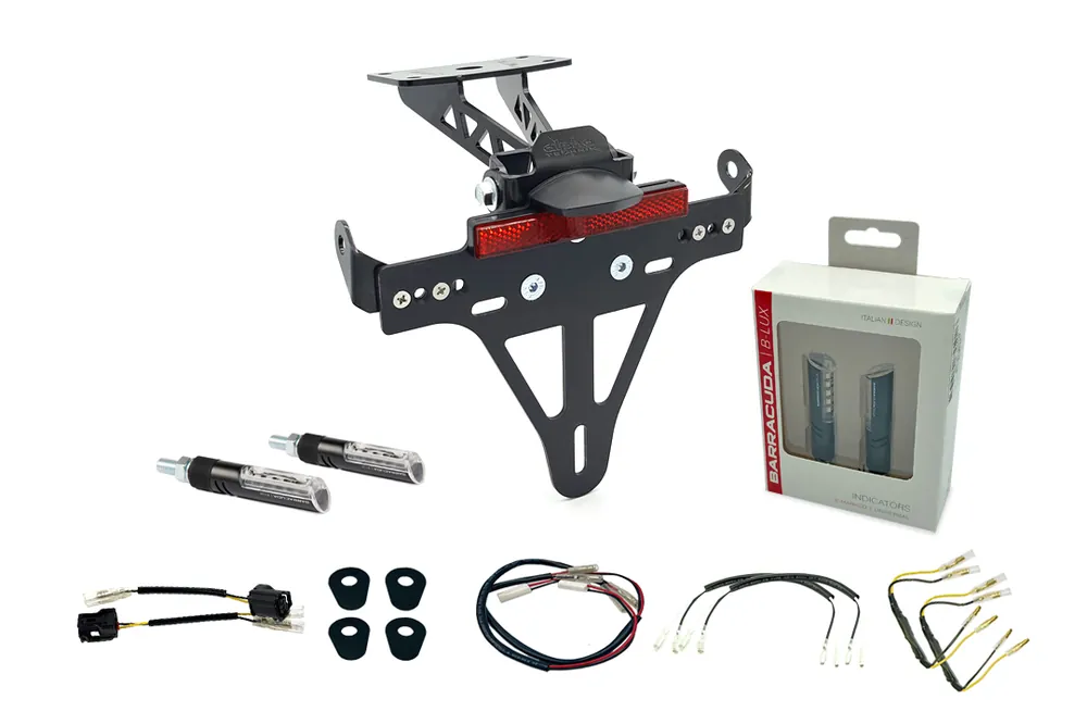 Paiement Sécurisé alpha Technik Kennzeichenhalter-Blinker-Kit IDEA (vorne + hinten) für Yamaha MT-07 RM33 / RM34 ab Mo