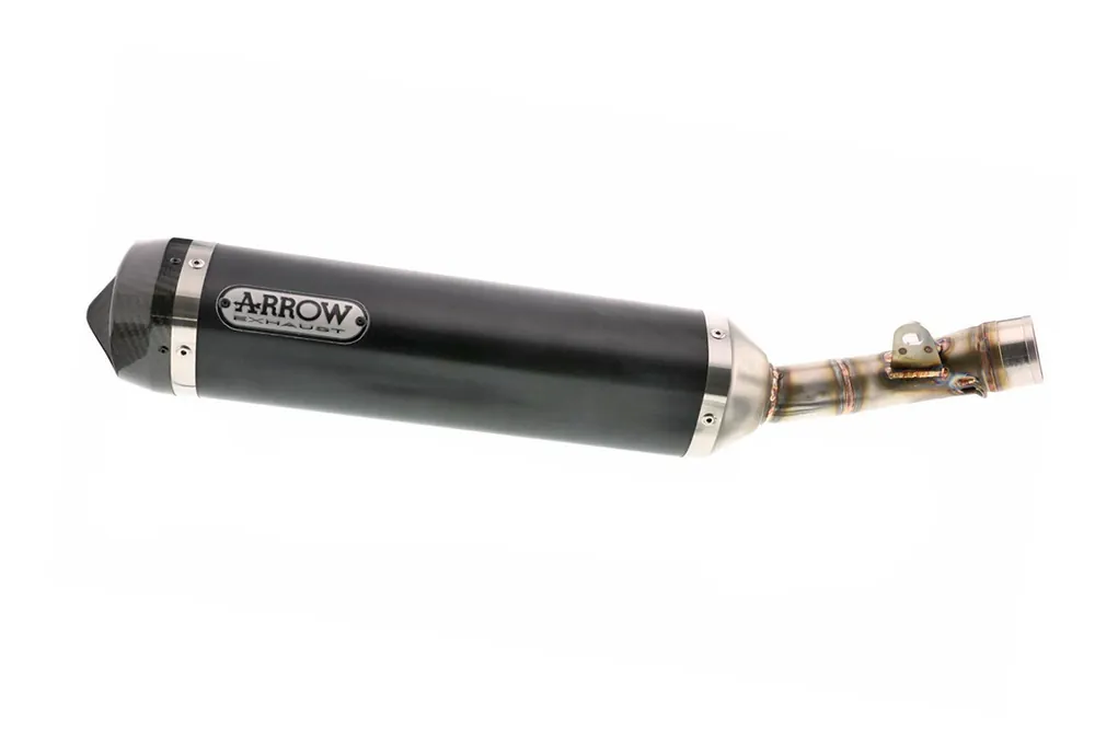 ARROW Auspuff DARK THUNDER für Yamaha MT125 2014-, Aluminium schwarz mti Carbon Endkappe (Nur mit AR Prix Réduit