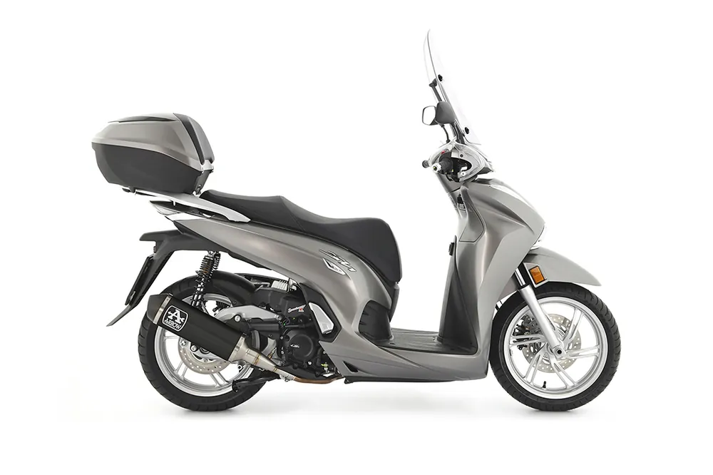 Super Prix ARROW Auspuff URBAN für Honda Forza 350 / SH350 2021- , Aluminium schwarz mit schwarzer Edelstahl-En