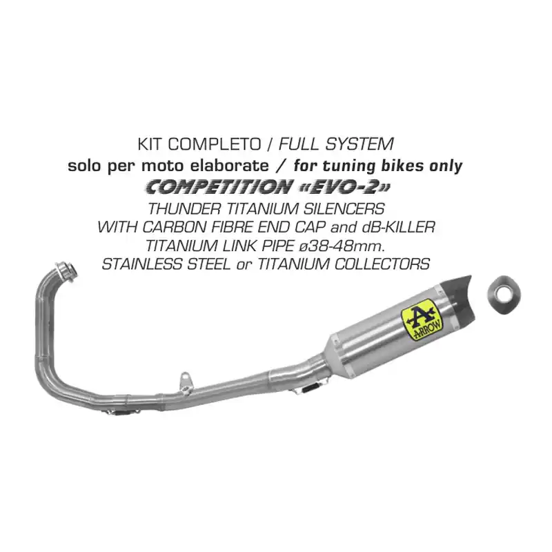 ARROW Auspuff Komplettanlage THUNDER COMPETITION EVO-2 FULL SYSTEM für Yamaha YZF-R3 2015, Titan u. Offre Spéciale