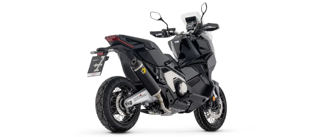 Livraison Express ARROW Auspuff RACE-TECH DARK Aluminium schwarz, lange Version, für Honda X-ADV 750 RH21 Modelljahr 2
