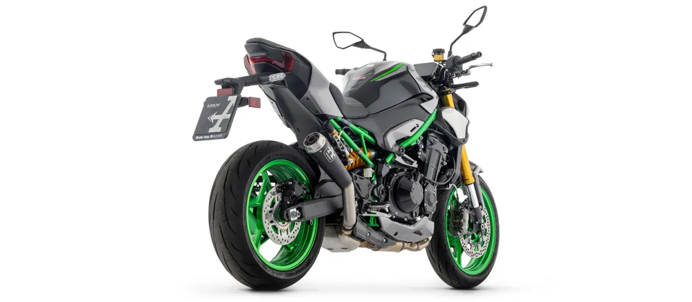 Nouvel Arrivage ARROW Auspuff PRO-RACE DARK Edelstahl schwarz für Kawasaki Z900 ab Modelljahr 2025-
