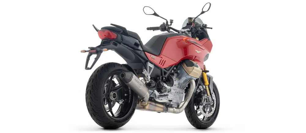 Must-Have ARROW Auspuff INDY RACE EVO Titan mit Carbon-Endkappe für Moto Guzzi V100 Mandello, Stelvio, 2025-