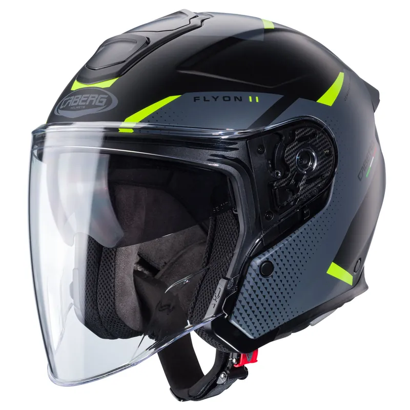 Caberg casque Flyon II Boss noir mat/gris-fluo-jaune XS Paiement Sécurisé
